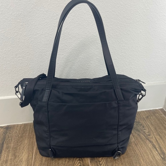 NOMAD LANE Origami Black Nylon Leather Trim Carry On Weekender Travel Tote Bag - Picture 3 of 8